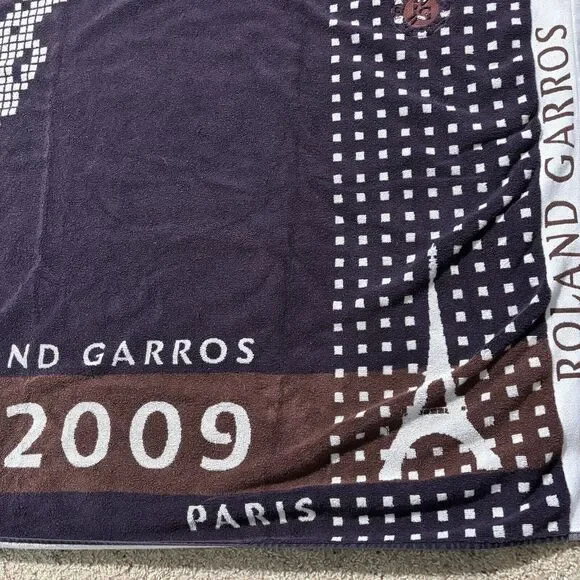 Roland Garros Paris 2009 Full Beach Towel Carre Blanc French Tennis Player Sport - Picture 4 of 9